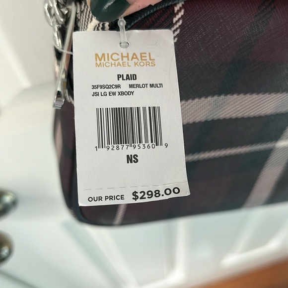 NWT Purple and Black Plaid Michael Kors Crossbody Bag - Picture 4 of 5